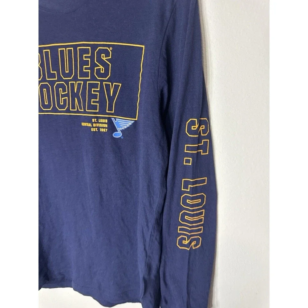 St. Louis Blues NHL Long Sleeve Shirt Blue Size S Officially Licensed